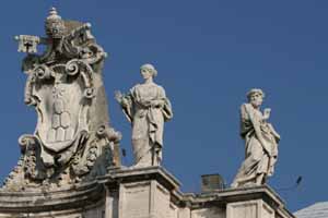 St Petronilla (center) at the entrance to the North Colonnade