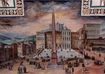 Fresco of St Peter's under construction