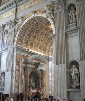 The West Wall of the Left Transept with St Angela Merici in the Upper Right