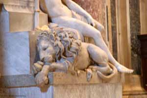 The asleep lion on the Clement XIII monument