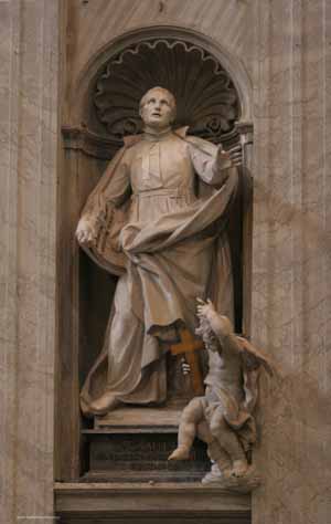 The St Camillus de Lellis statue in St Peter's